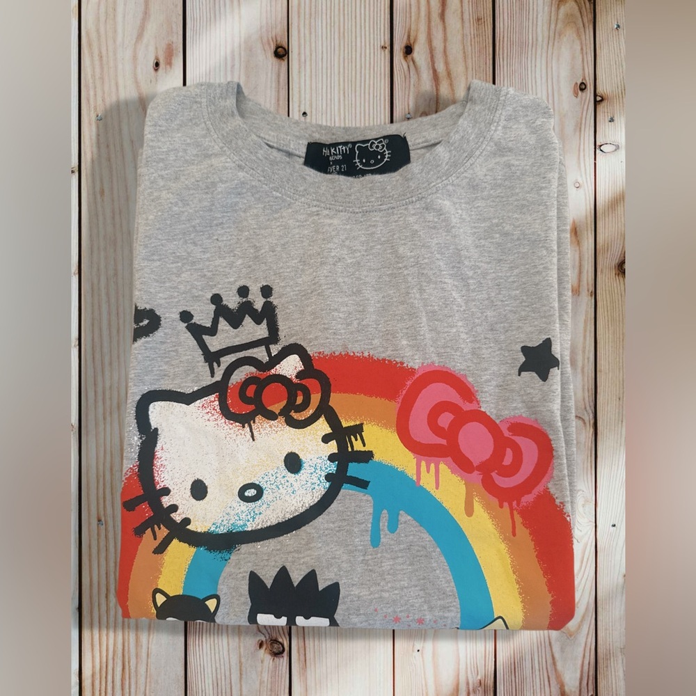 Hello Kitty Gray Rainbow Graphic Tee by Forever 21 - Picture 3 of 5